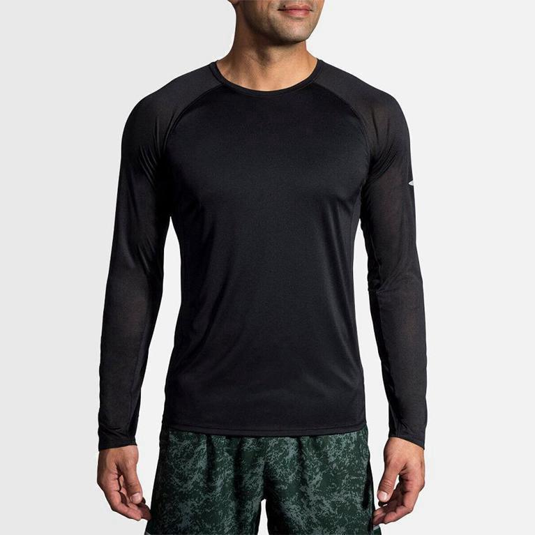 Brooks Stealth NZ - Men's Long Sleeve Running Shirt - Grey (08794-RFJL)